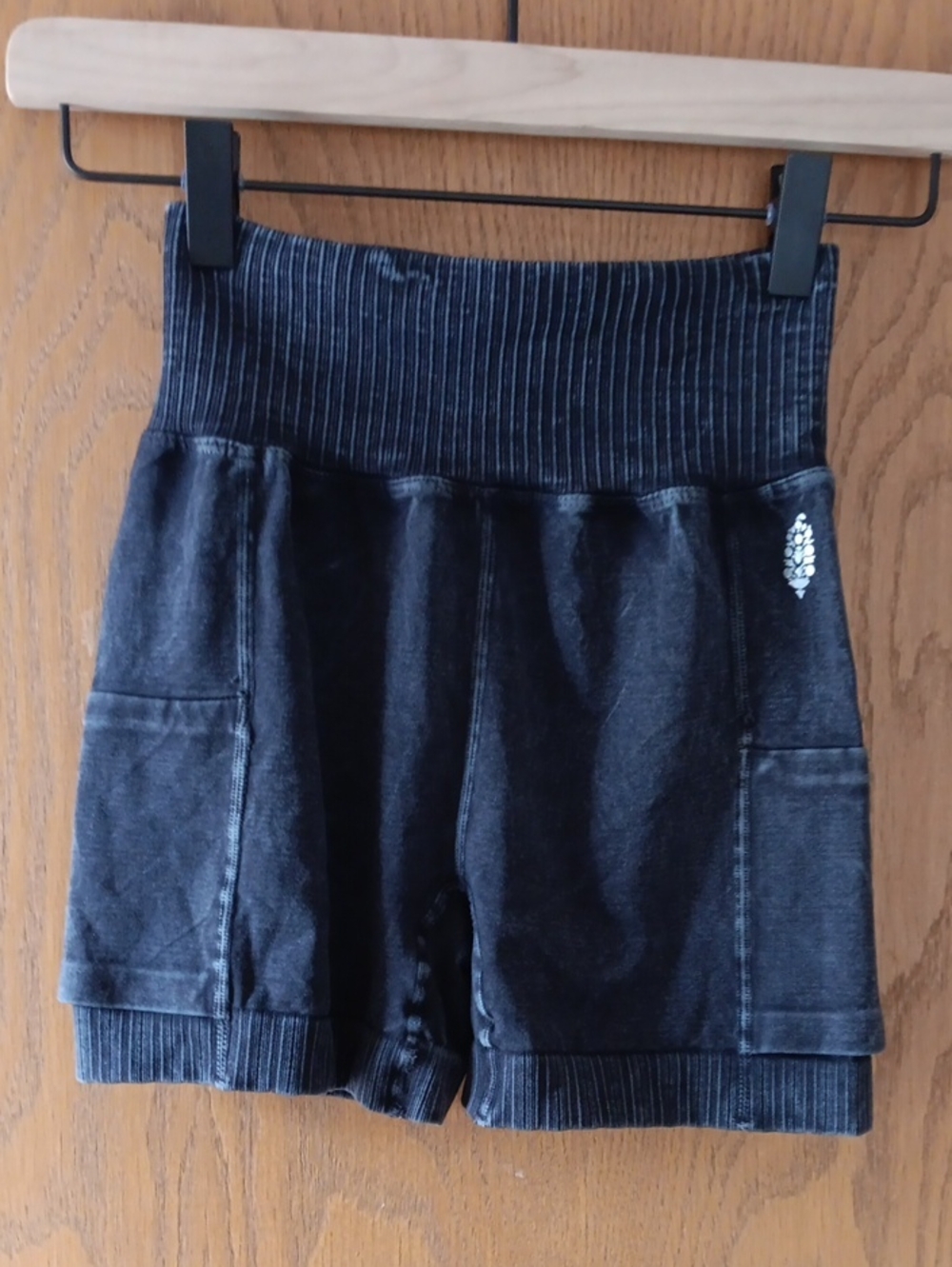 FP Movement Washed Black Exercise Shorts